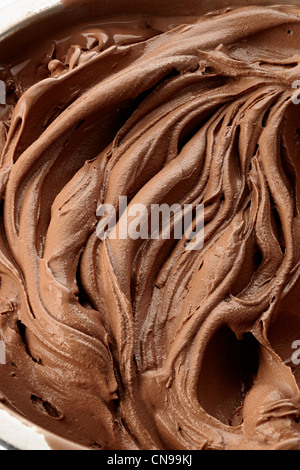 chocolate swirl detail close up Gelato ice cream Stock Photo