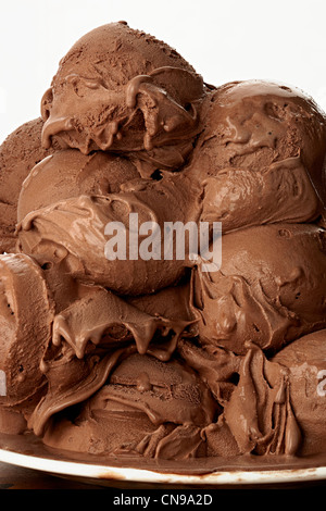 chocolate scoops detail close up Gelato ice cream Stock Photo