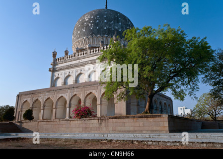 Qutb Shahi Tombs near Golconda Fort Hyderabad Andhra Pradesh India Stock Photo