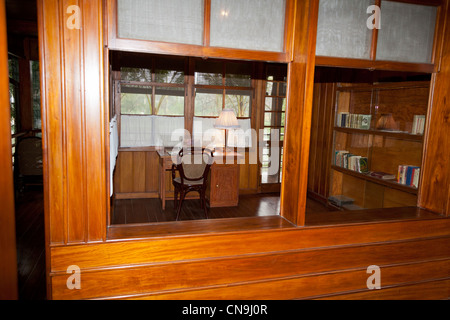 Office in house on stilts, where Ho Chi Minh lived and worked from 1958 to 1969, Presidential Palace complex, Hanoi, Vietnam Stock Photo