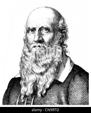 Historical drawing, Friedrich Ludwig Jahn or Turnvater Jahn, 1778 - 1852, the initiator of the German gymnastics movement Stock Photo