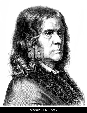 Historical drawing, 19th century, Adelbert von Chamisso, 1781 - 1838, a German naturalist and poet Stock Photo