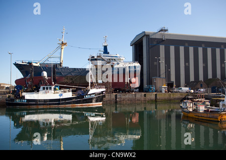Shipyard facilities Peterhead Grampian Scotland UK Stock Photo