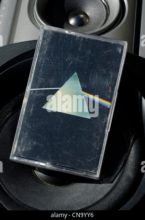 The Dark Side of the Moon, Pink Floyd's eighth studio album, On Audio Cassette, Released in March 1973. Stock Photo