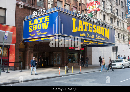 The historic Ed Sullivan Theater on Broadway in New York City, home of the 'Late Show' with David Letterman from 1993 to 2015. Stock Photo