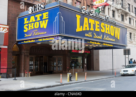 The historic Ed Sullivan Theater on Broadway in New York City, home of the 'Late Show' with David Letterman from 1993 to 2015. Stock Photo