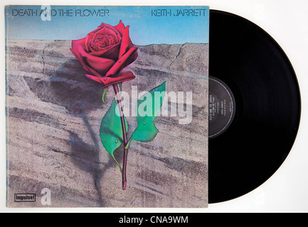 Cover of vinyl album Death and the Flower by Keith Jarrett, released 1975 on Impulse Records Stock Photo