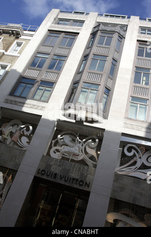 Front facade of Louis Vuitton store in New Bond Street, London.