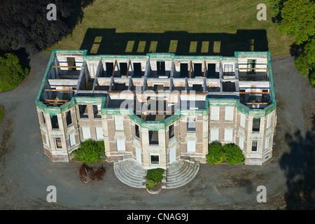 France, Eure, Caumont, renovation of the Chateau Matree (aerial view) Stock Photo