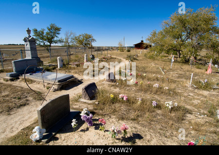 United States, South Dakota, Pine Ridge Indian Reservation, Wounded Knee memorial Stock Photo