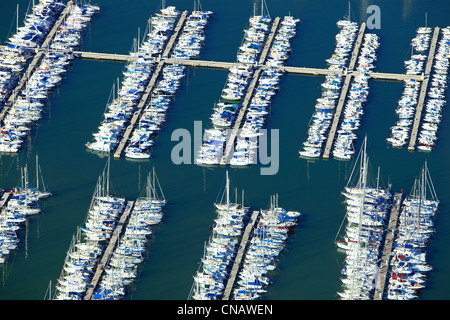 France, Var, Bandol, port (aerial view) Stock Photo