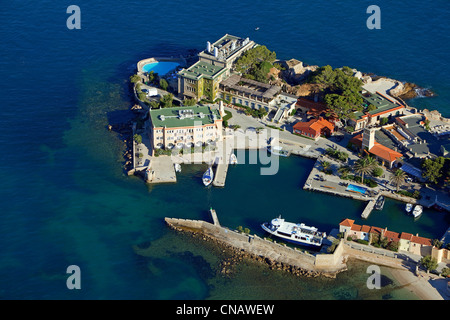 France, Var, Bandol, Ile de Bendor (aerial view) Stock Photo