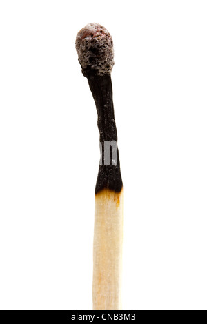 Burned match stick on a white background Stock Photo