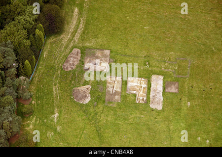 aerial view of a archeology dig Stock Photo