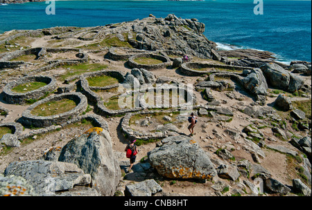 Spain, Galicia, Castro de Barona, fortified village 5th century, 2 km from Porto do Son Stock Photo