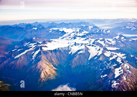Aerial view of the Chugach Mountains, Southcentral Alaska, Autumn Stock Photo