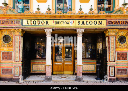 The Crown Bar, Belfast, one of the most famous bars in the world.  Owned by the National Trust. Stock Photo