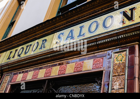 The Crown Bar, Belfast, one of the most famous bars in the world.  Owned by the National Trust. Stock Photo