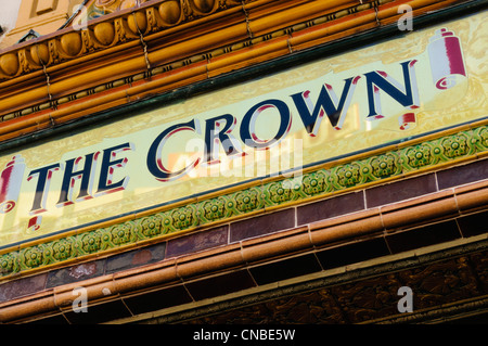The Crown Bar, Belfast, one of the most famous bars in the world.  Owned by the National Trust. Stock Photo