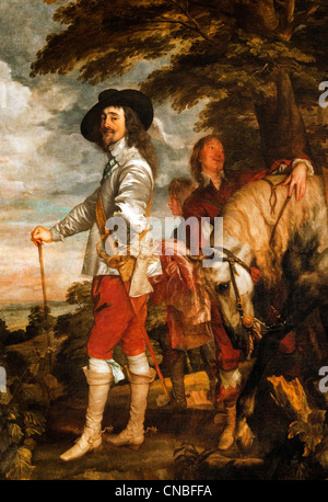 Charles I king of England 1600–1649 of the king hunting 1635  Antoon - Anthony  van Dyck 1599 - 1641  Flemish Belgian Belgium Stock Photo
