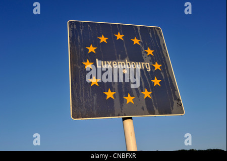 Luxembourg, Grevenmacher district, Moselle region, Schengen, panel Stock Photo