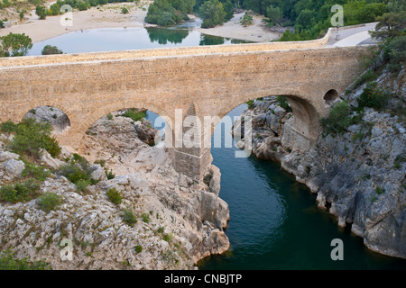 France, Herault, Gorges de l'Herault, the Devil's Bridge in the Romanesque style of the 11th century Stock Photo