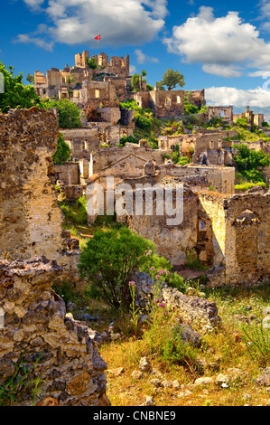 Kayaköy (Kayakoy) or Karmylassos, an abandoned Greek exchange Village of 1923 8km from Fethiye in Turkey Stock Photo