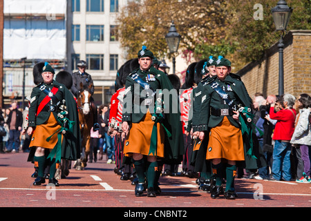Irish guards pipers Stock Photo