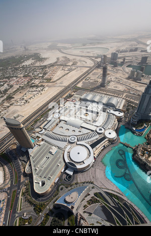 Dubai Mall, aerial view of the Dubai Mall, world's largest mall, Dubai ...