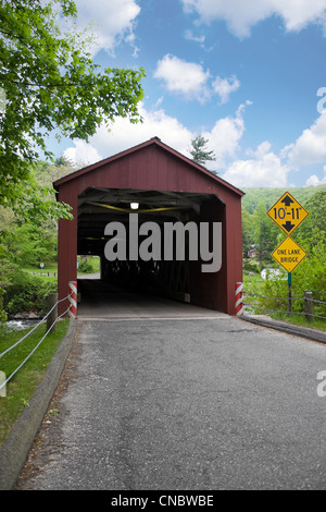The old covered bridge found in West Cornwall Connecticut USA. Stock Photo
