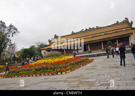 Horizontal view of Dien Thai Hoa (Palace of Supreme Harmony) at the Imperial Citadel in Hue, Vietnam Stock Photo