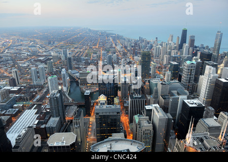 Aerial view of the city of Chicago Illinois Stock Photo