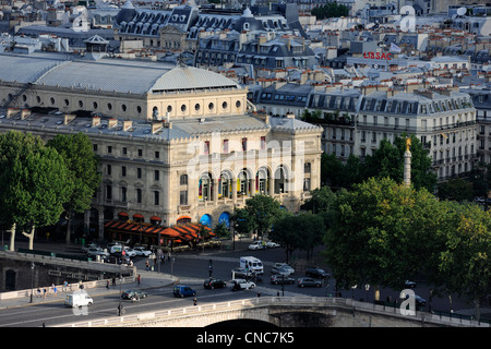 France, Paris, Pont au Change and the theatre du Chatelet Stock Photo