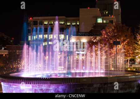 Christmas Lights at night in The Woodlands, Texas. Stock Photo