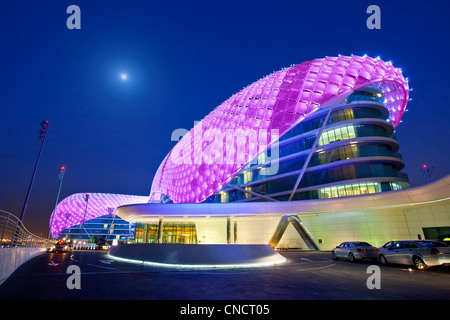 Abu Dhabi , Yas Viceroy Hotel at Dusk Stock Photo