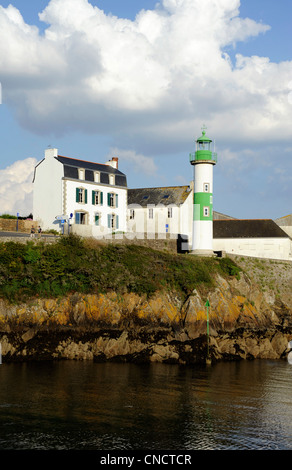 Doelan harbour,Aval lighthouse,Finistere ,Brittany,Bretagne,France Stock Photo