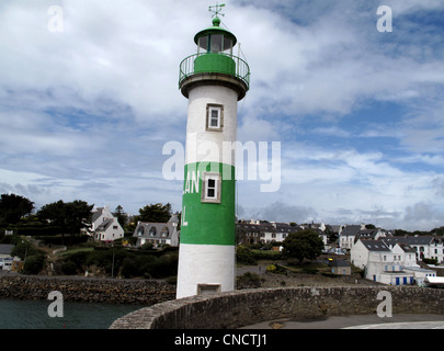 Doelan harbour,Aval lighthouse,Finistere ,Brittany,Bretagne,France Stock Photo