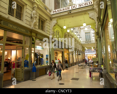 Historic Passage du Nord shopping gallery mall in Brussels, Belgium Stock Photo