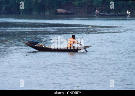 The traffic in the Padma River (Ganges) and Jamuna river (Brahmaputra) is rich and vital for Bangladesh daily life Stock Photo