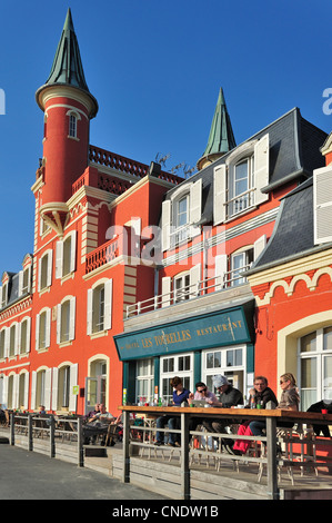 Hotel restaurant Les Tourelles at Le Crotoy, Bay of the Somme, Côte d'Opale / Opal Coast, France Stock Photo