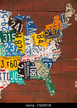 map made with license plates Stock Photo