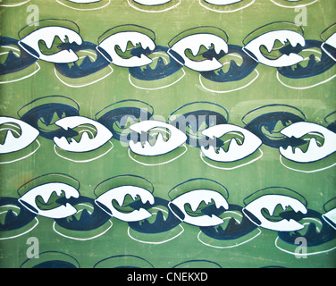Grunge green painted pattern background Stock Photo