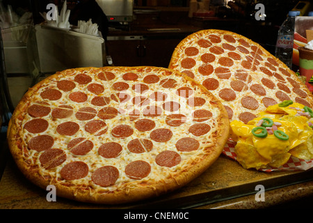 Pizza, displayed for sale Stock Photo