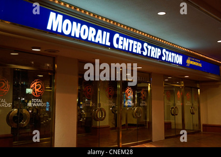Entrance to Monorail station, Las Vegas on the Strip, Nevada, USA Stock Photo