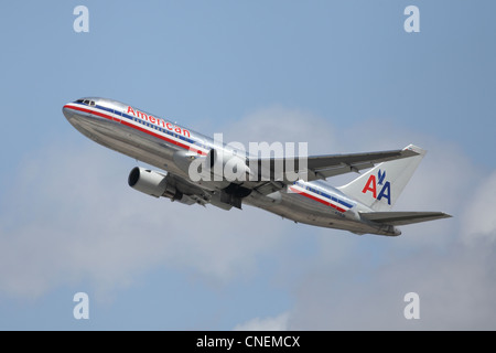 LOS ANGELES, CALIFORNIA, USA - APRIL 12, 2012 - An American Airlines 737 jet plane takes off from Los Angeles Airport. Stock Photo