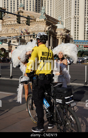 Policeman on Bicycle, Las Vegas on the Strip, Nevada, USA Stock Photo