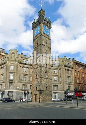 The Tolbooth Steeple at the southern entrance to High Street at Glasgow Cross in Glasgow Scotland Stock Photo