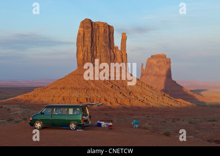 Camper at Monument Valley Tribal Park, Utah. Stock Photo