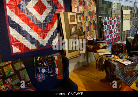 Quilt showroom in the Village Silos at The Mill craft shops and galleries in St Jacobs Ontario Stock Photo