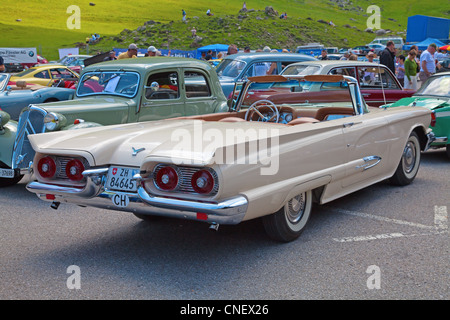 SCHWAEGALP - JUNE 27: The Thunderbird on the 7th International 'Oldtimer meeting' in Schwaegalp, Switzerland on June 27, 2010 Stock Photo